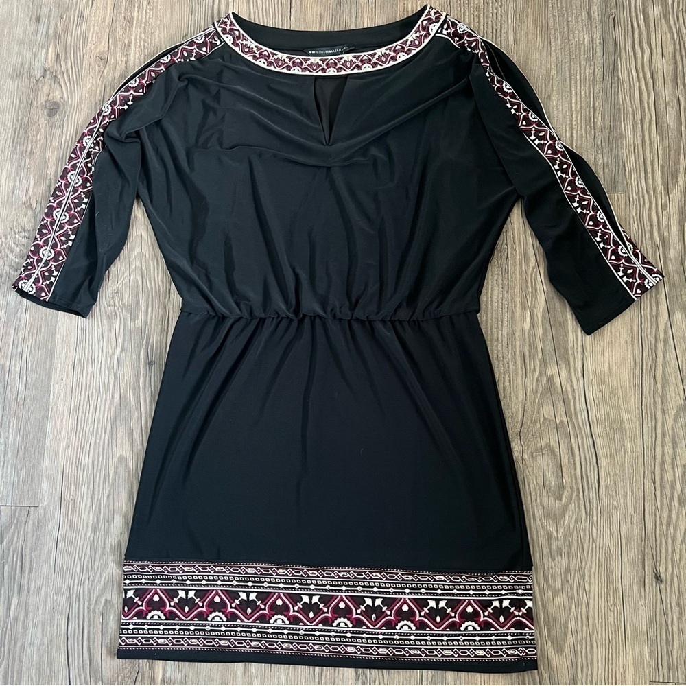 WHBM Slit Sleeve Embroidered Blouson Dress - Picture 3 of 8